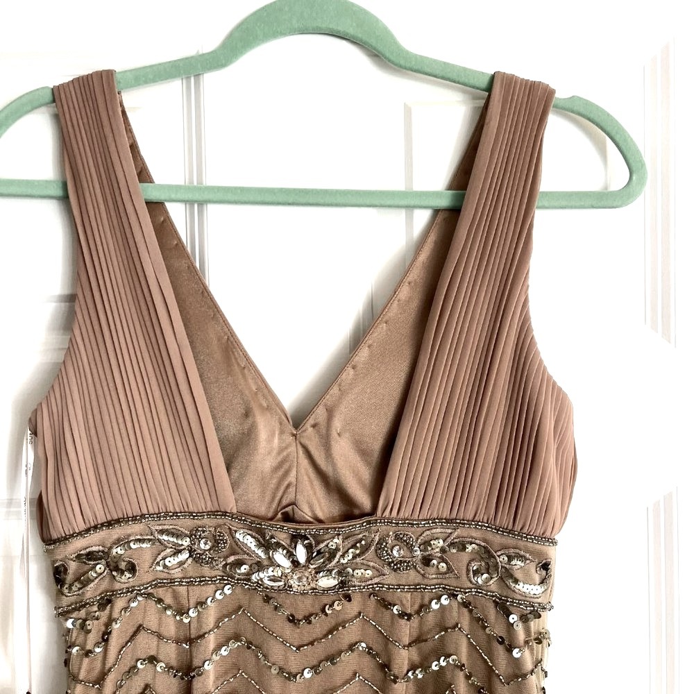 Sue Wong Cocktail Dress - Size 6 - Color deep rose/tan/brown - Picture 7 of 8